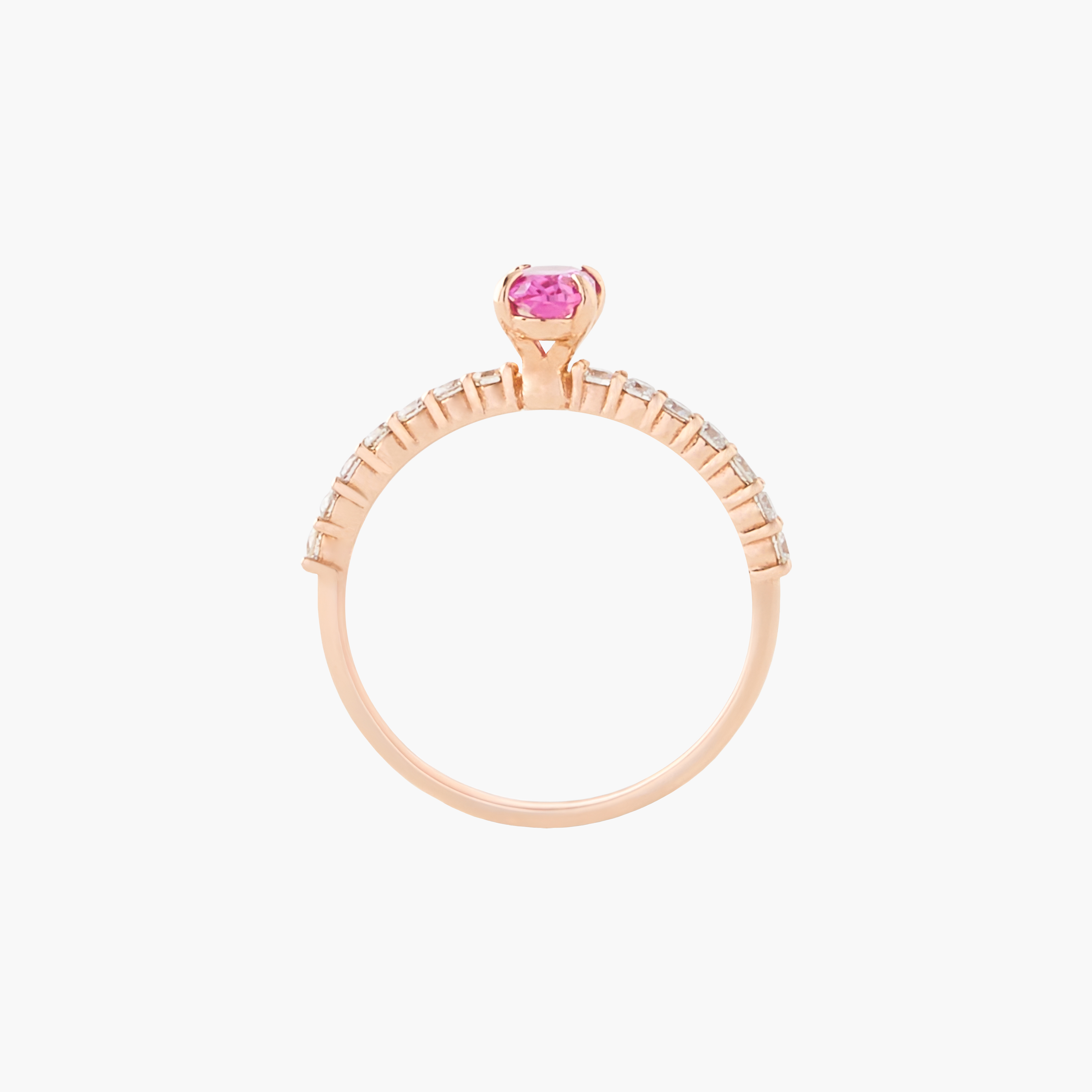 Anillo  Rosa Ovalado Con  Diamantes 2