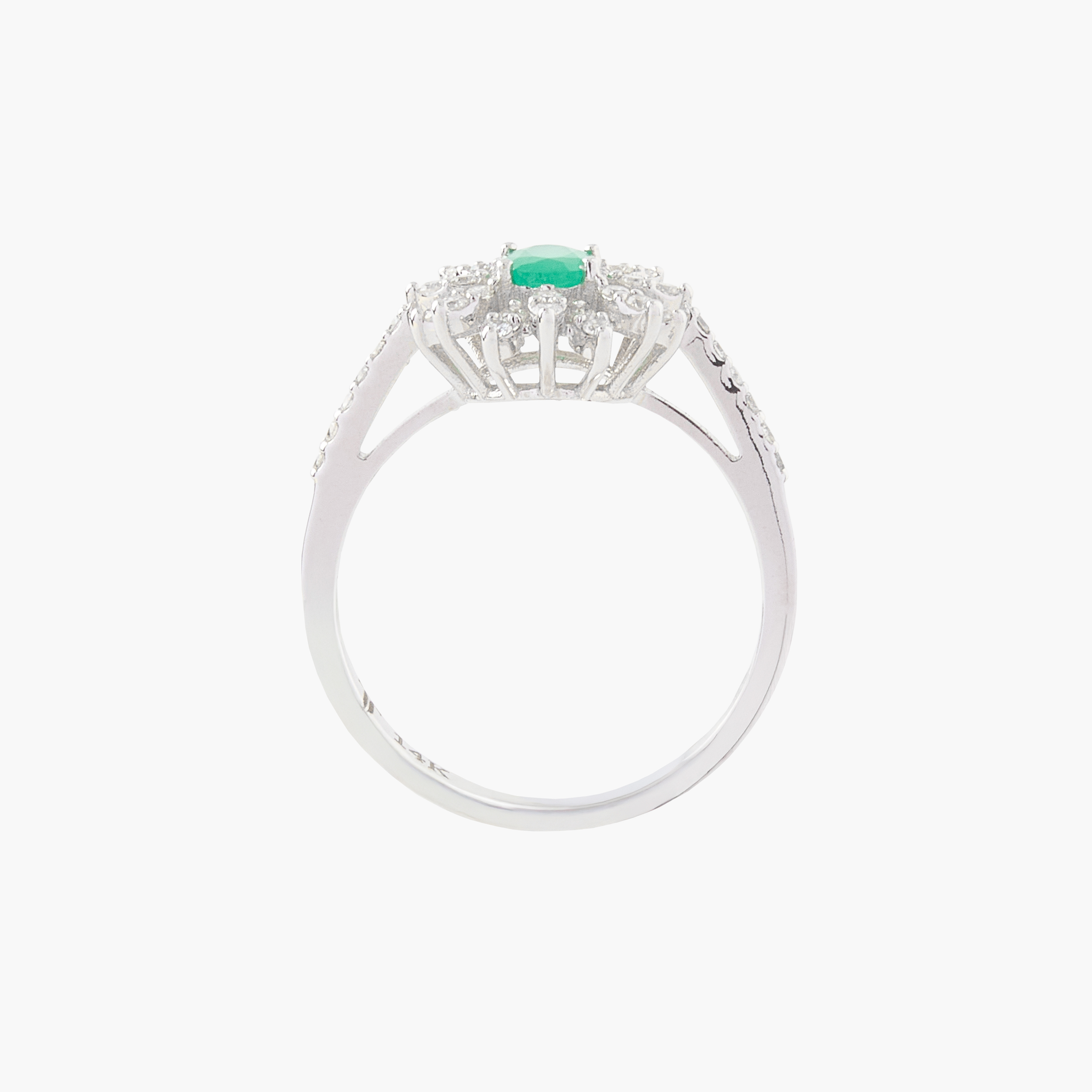 Anillo Esmeralda Con Racimo Diamantes 2