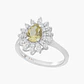 Anillo Cuarzo Limón Con Diamantes - Miniatura 1