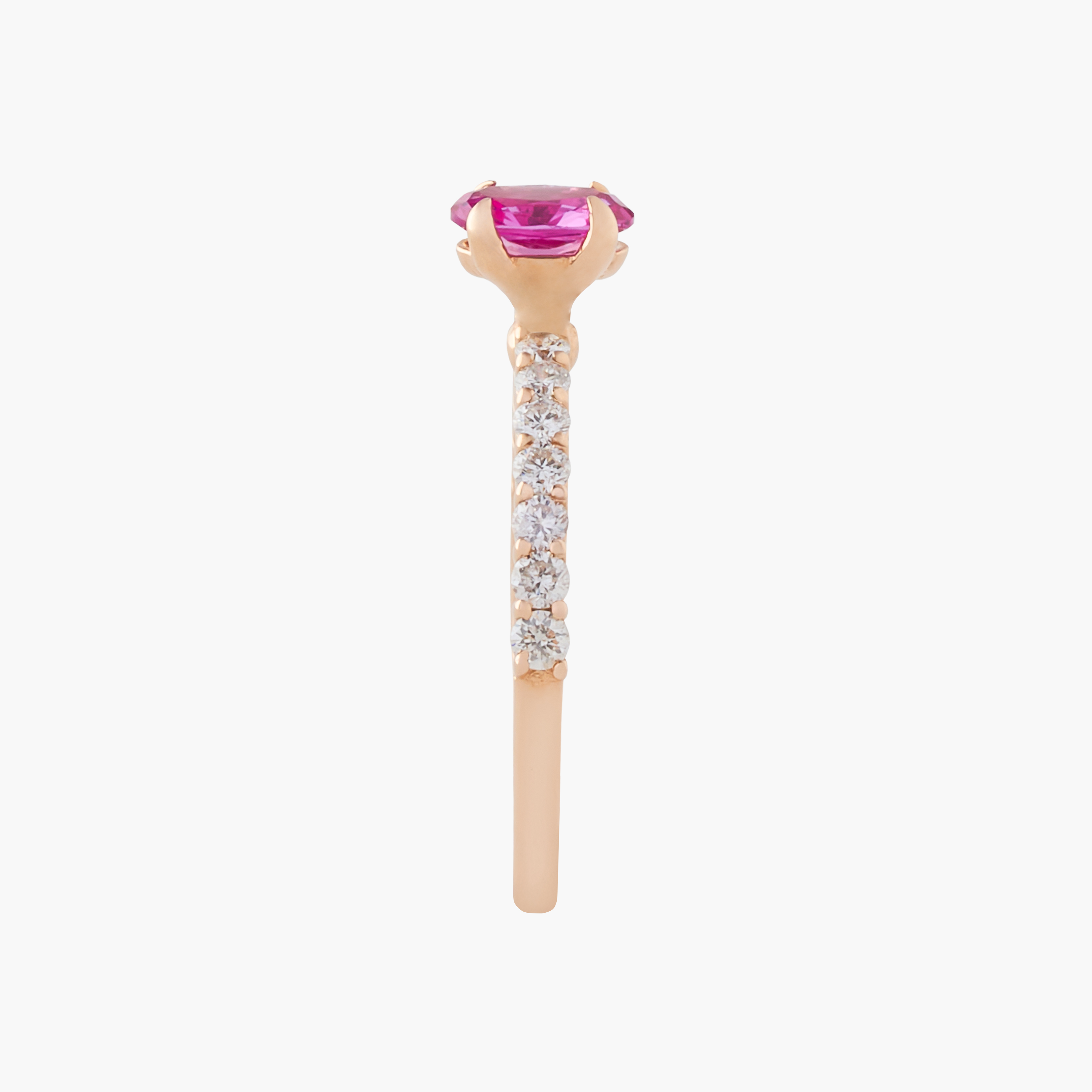 Anillo  Rosa Ovalado Con  Diamantes 3