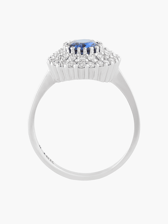 Anillo Zafiro Ovalado Diamantes 2