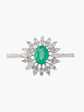Anillo Esmeralda Con Racimo Diamantes - Miniatura 3