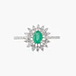 Anillo Esmeralda Con Racimo Diamantes - Miniatura 3