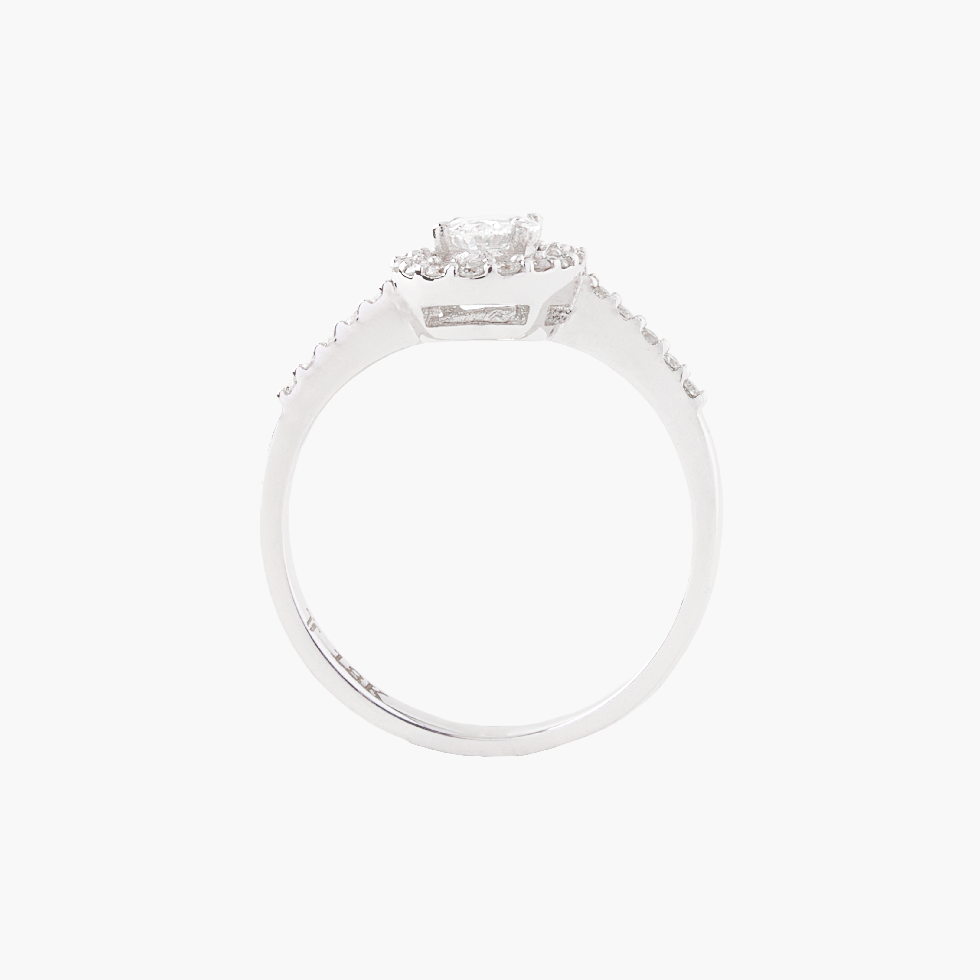 Anillo Diamante Ovalado En Halo 2
