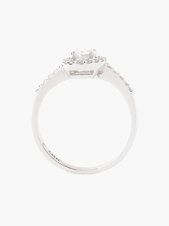 Anillo Diamante Ovalado En Halo 2