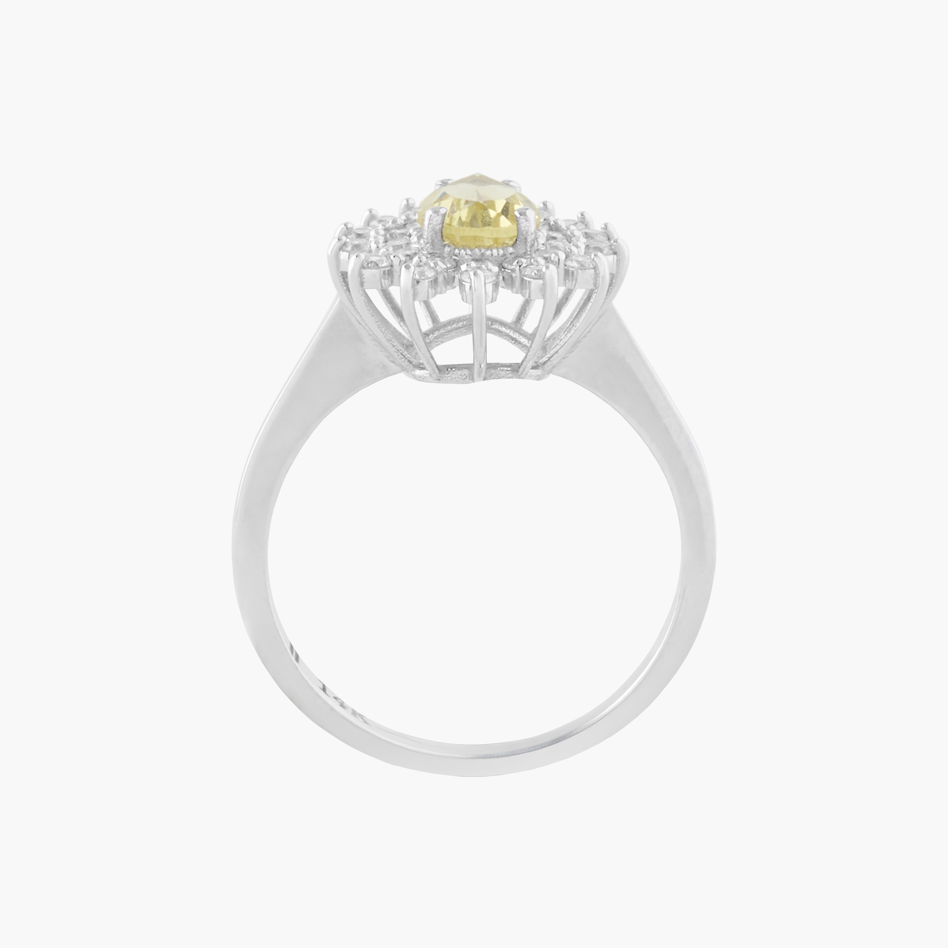 Anillo Cuarzo Limón Con Diamantes 2