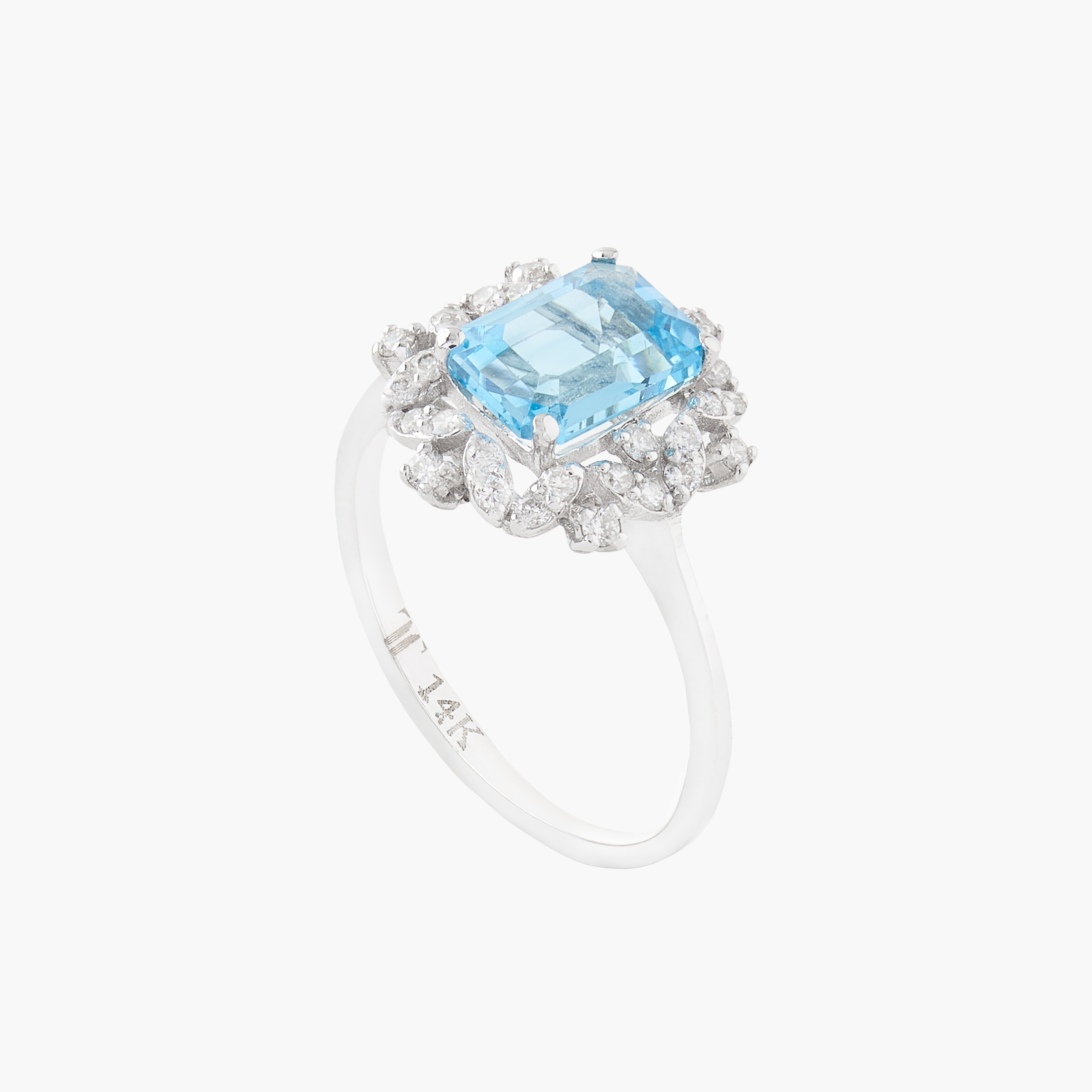Anillo Topacio  Con  Diamantes 1