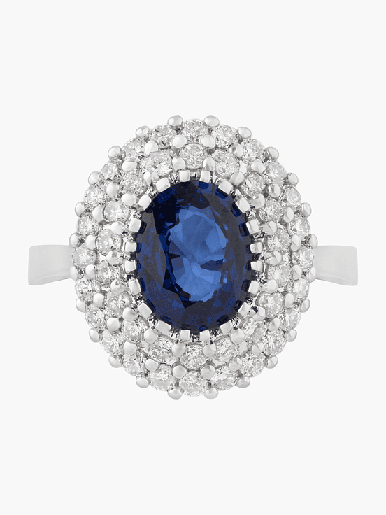 Anillo Zafiro Ovalado Diamantes 3
