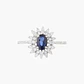 Anillo Zafiro Con Racimo Diamantes - Miniatura 3