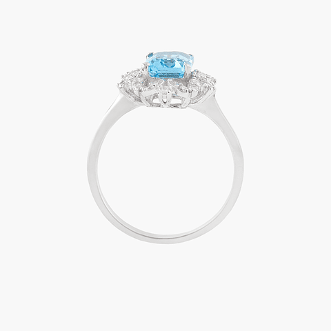 Anillo Topacio  Con  Diamantes