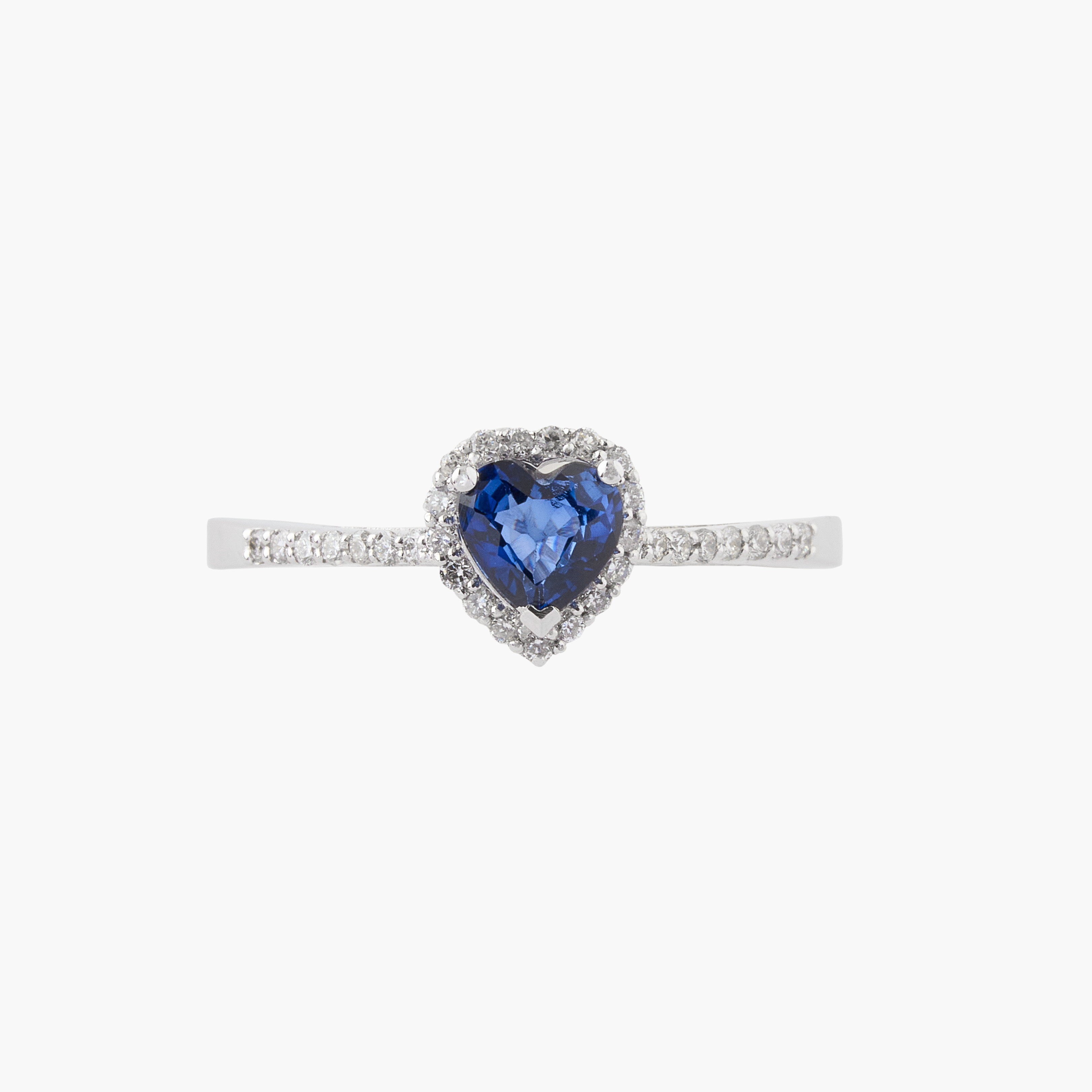 Anillo Zafiro Corazon Con Diamantes 3