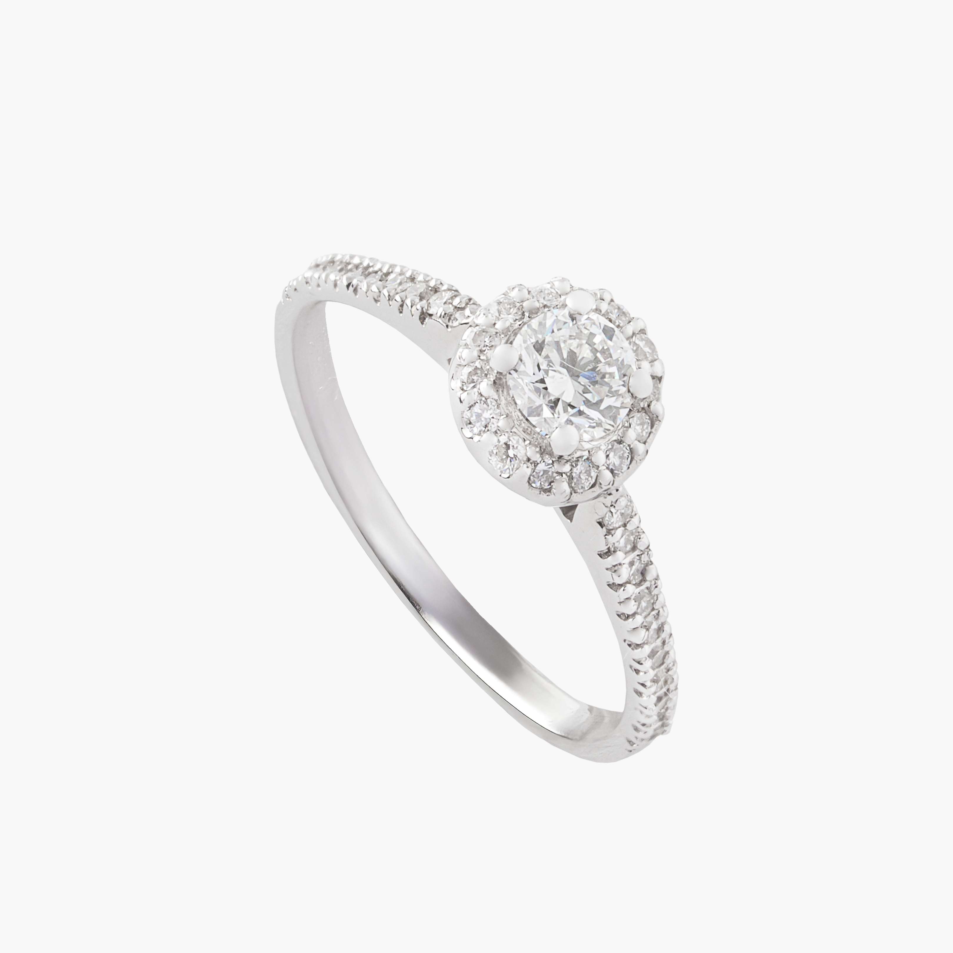 Anillo Solitario Con Racimo Diamantes 1