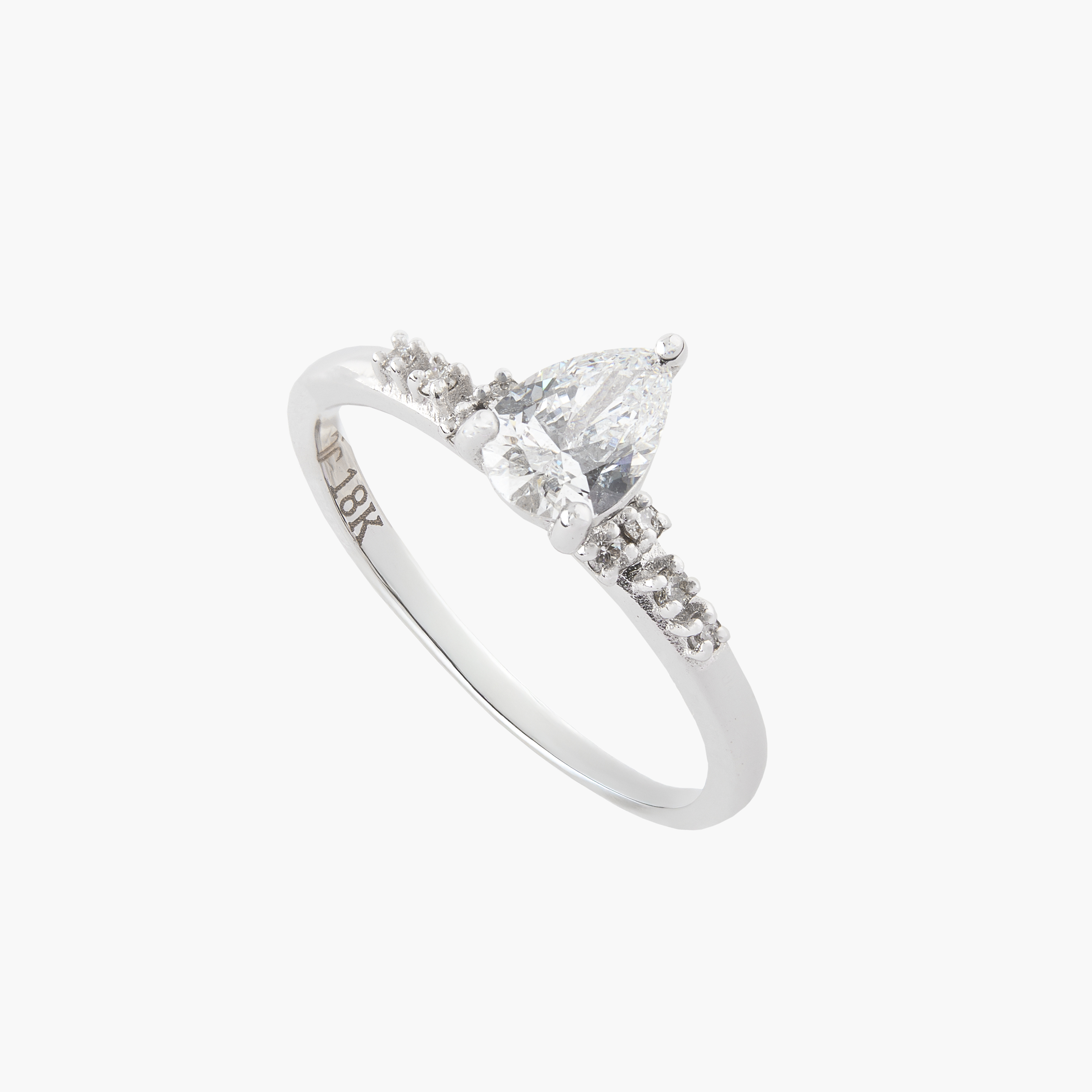 Anillo Solitario Diamante Corte Pera 1