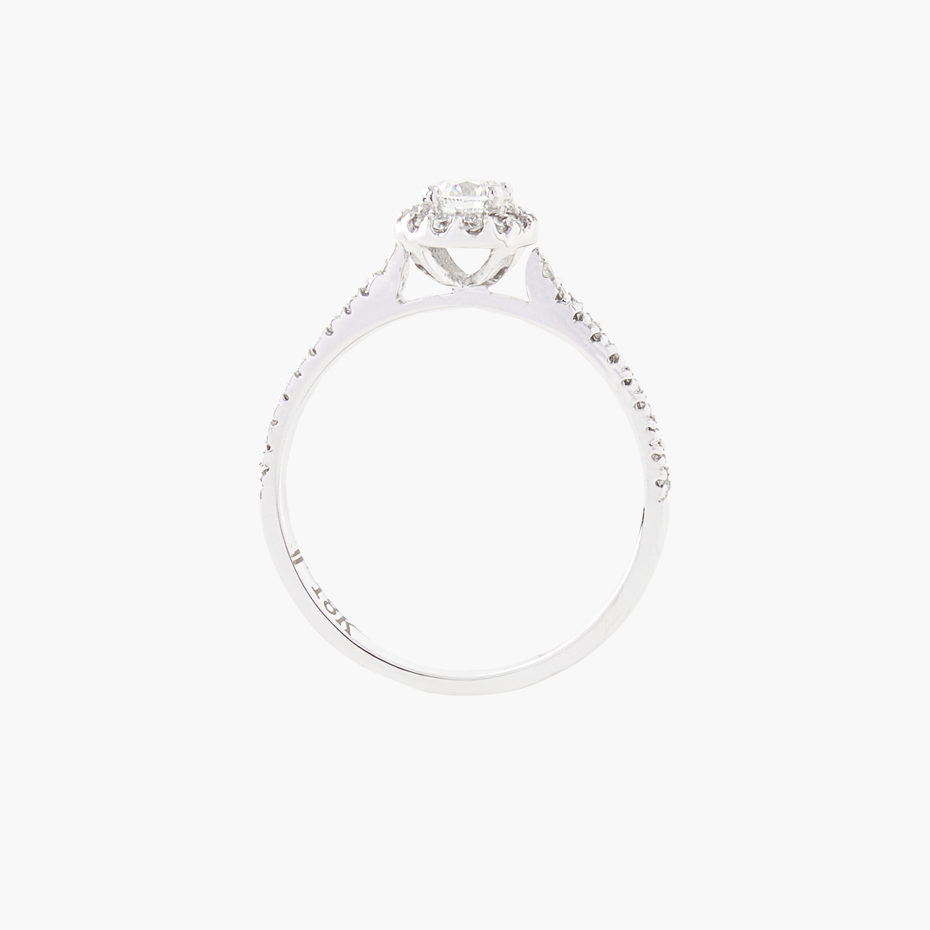 Anillo Solitario Con Racimo Diamantes 2