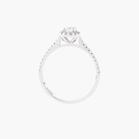 Anillo Solitario Con Racimo Diamantes