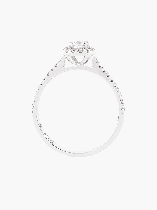 Anillo Solitario Con Racimo Diamantes 2