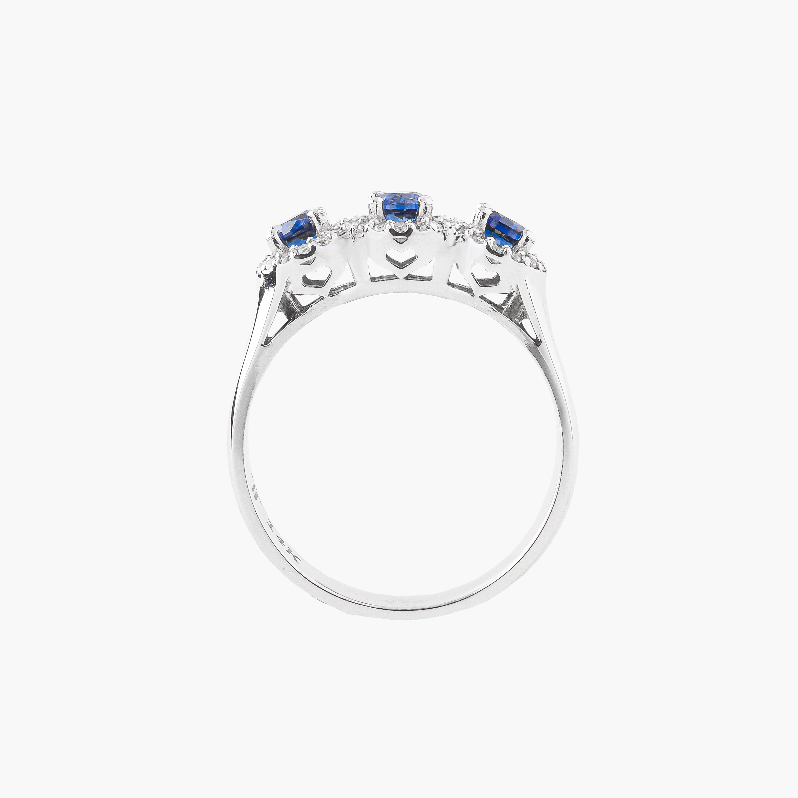 Anillo Trilogía Zafiros  Y Diamantes 2