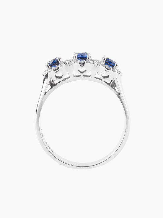 Anillo Trilogía Zafiros  Y Diamantes 2