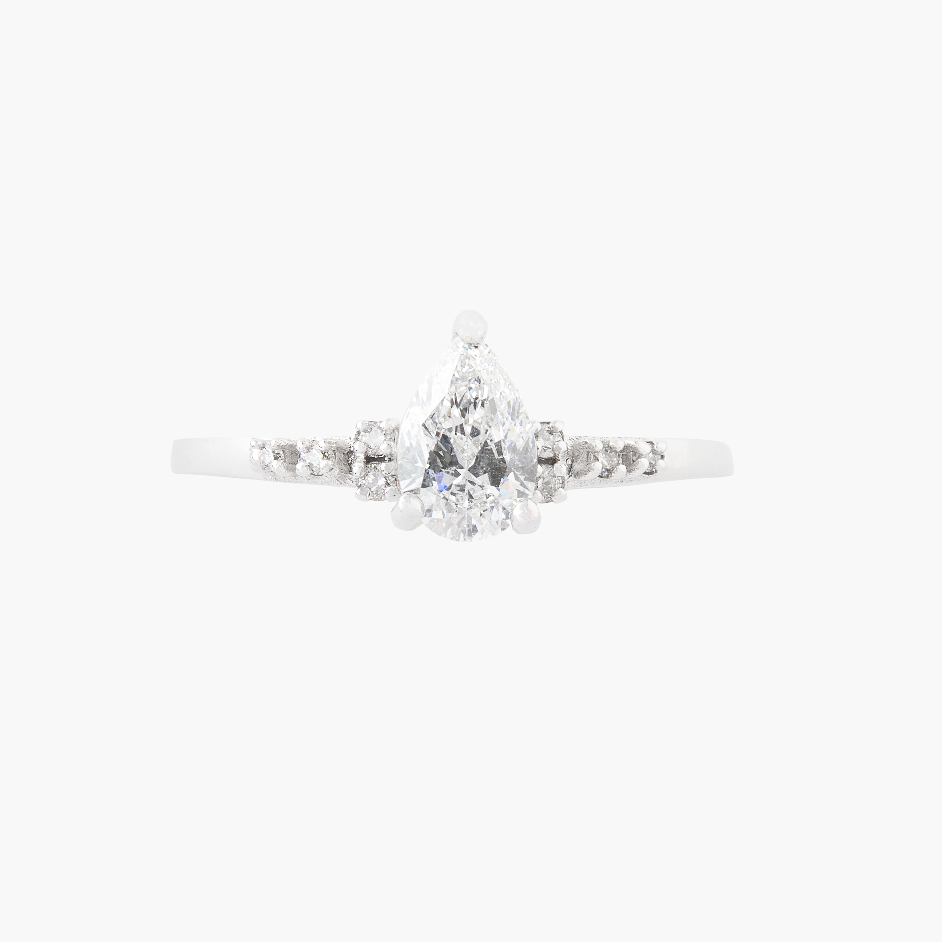 Anillo Solitario Diamante Corte Pera 3