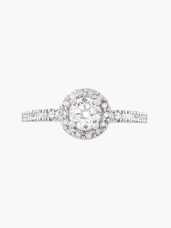 Anillo Solitario Con Racimo Diamantes 3