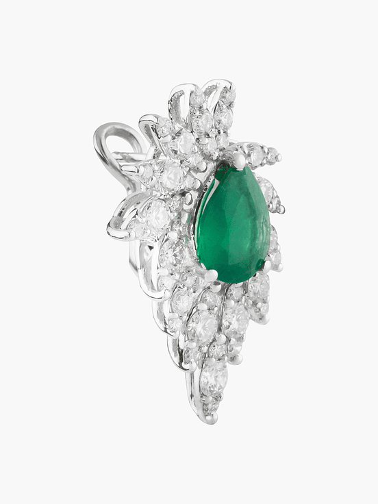 Aros Diamantes Con Esmeraldas 3