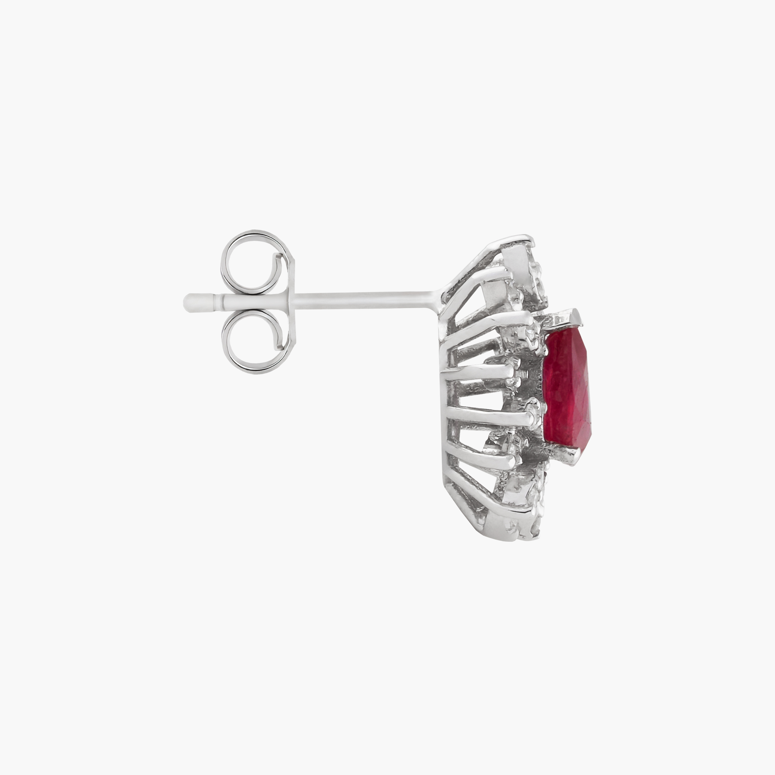 Aros Rubíes Con Racimo Diamantes 3