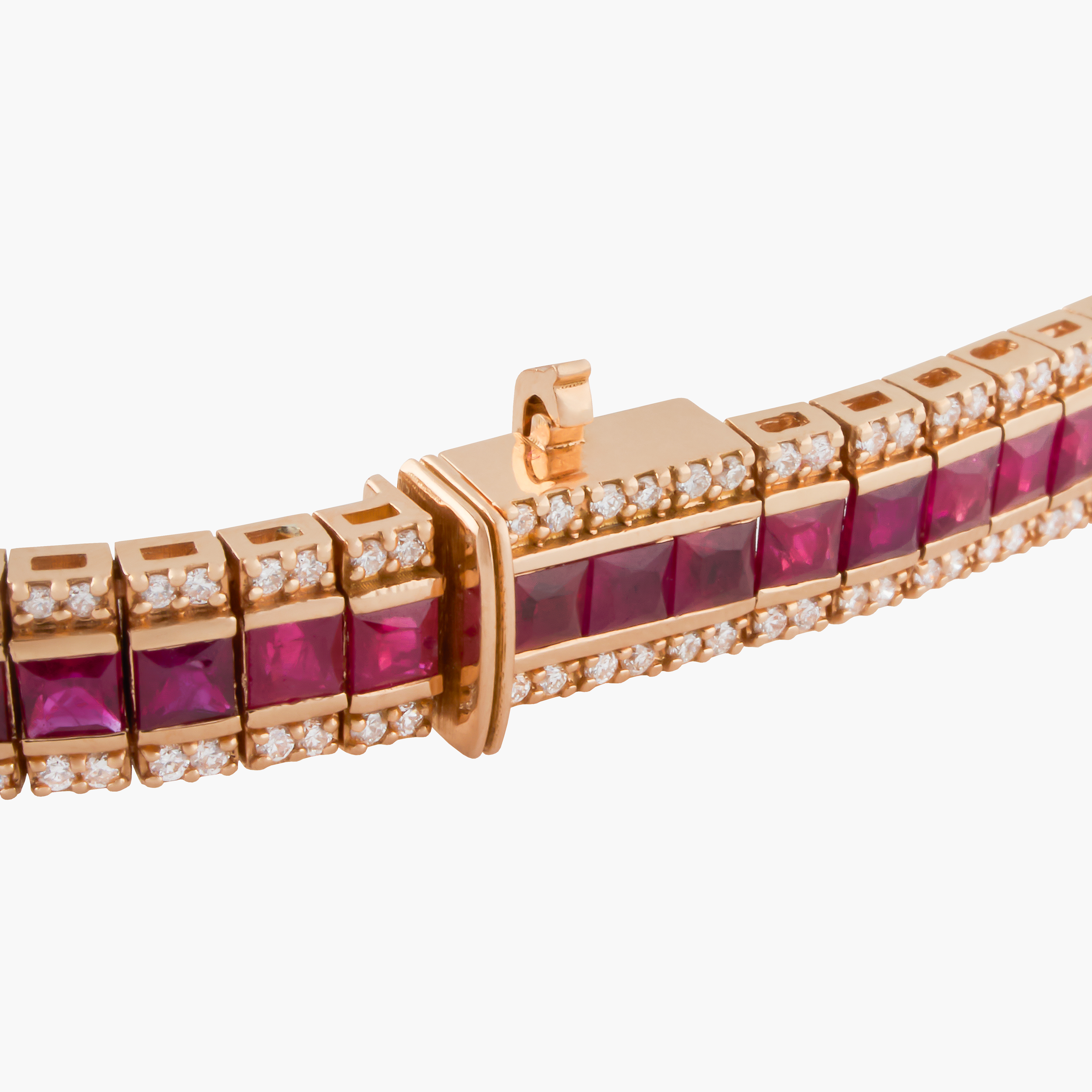 Pulsera Tenis Diamantes Y Rubíes 3