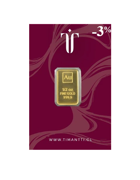Lingote 1/2 Onza 24K $2.262.000 ($2.340.000)