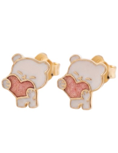 Aros Infantiles Osito Esmaltado 1