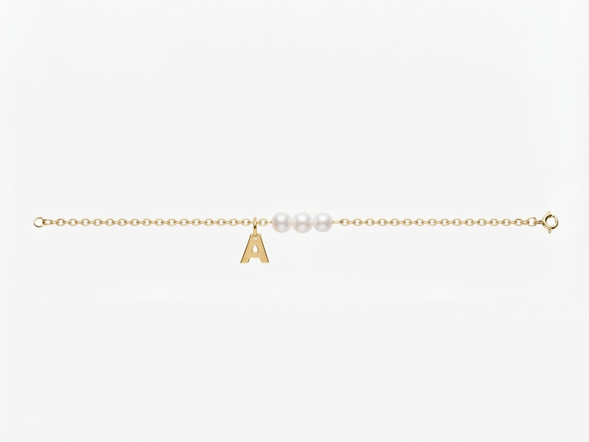 Pulsera Perlas & Letra 2