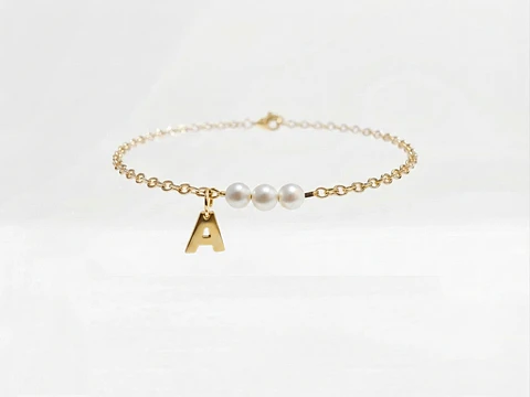 Pulsera Perlas & Letra