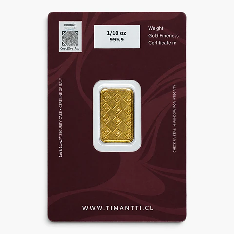 Lingote de oro 1/10 Onza-24K  $418.500 ($465.000)