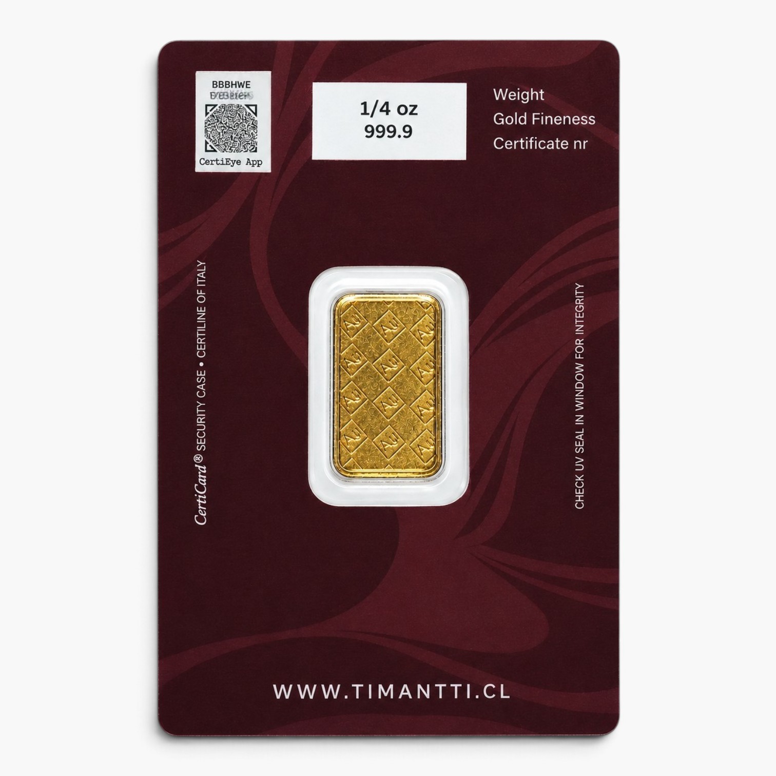 Lingote de oro 1/4 Onza-24K $1.053.000 ($1.170.000) 2