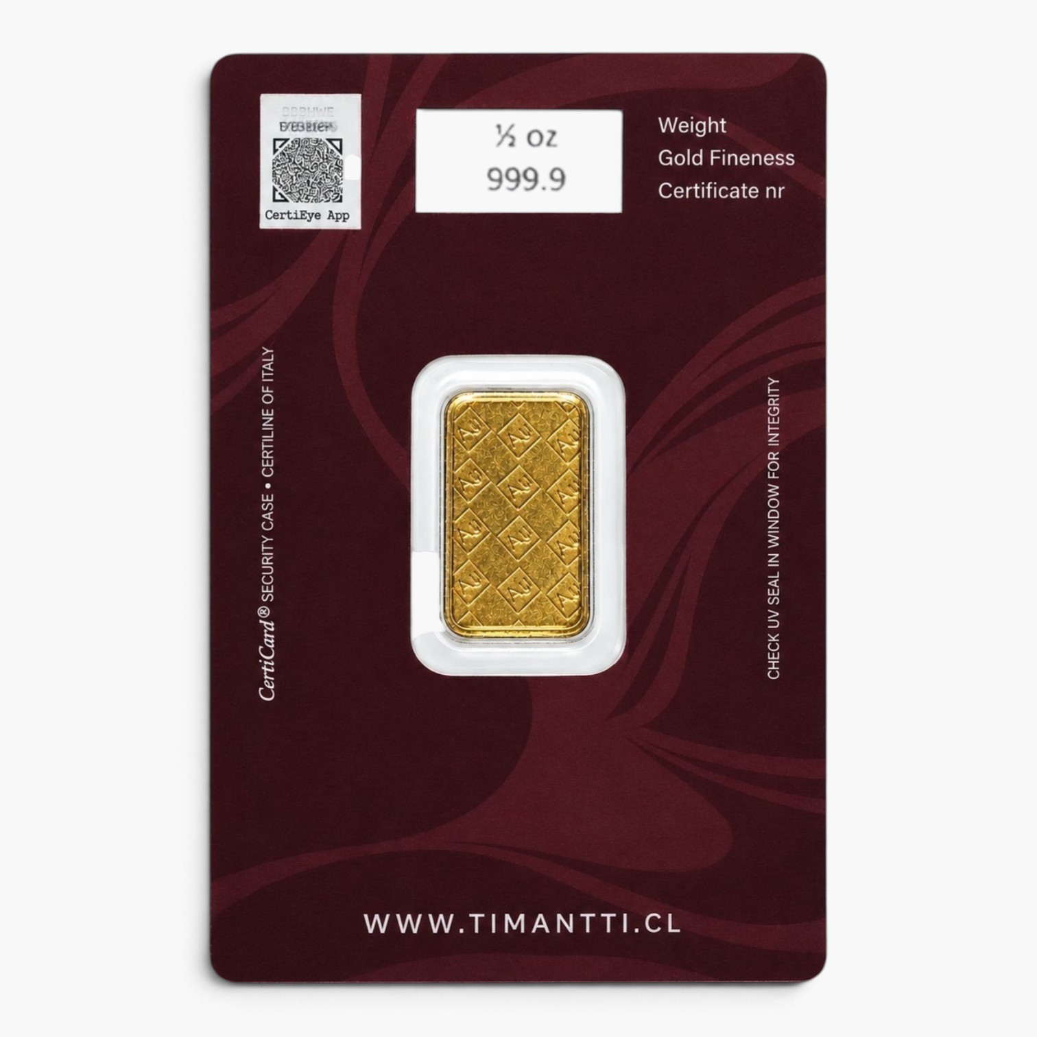 Lingote de oro 1/2 Onza-24K $2.106.000 ($2.340.000) 2