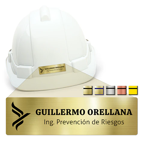 Placa Identificación Casco Personalizadas, Ancho 6cm, Vilti®