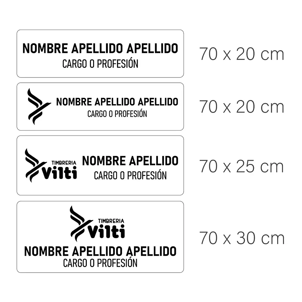 Placa Identificación Casco Personalizadas, Ancho 6cm, Vilti® 2