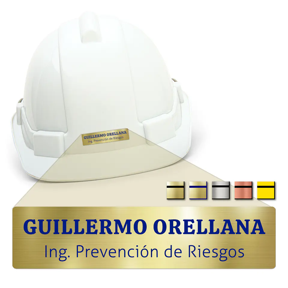 Placa Identificación Casco Simple XS, 6x2cm Vilti® 5