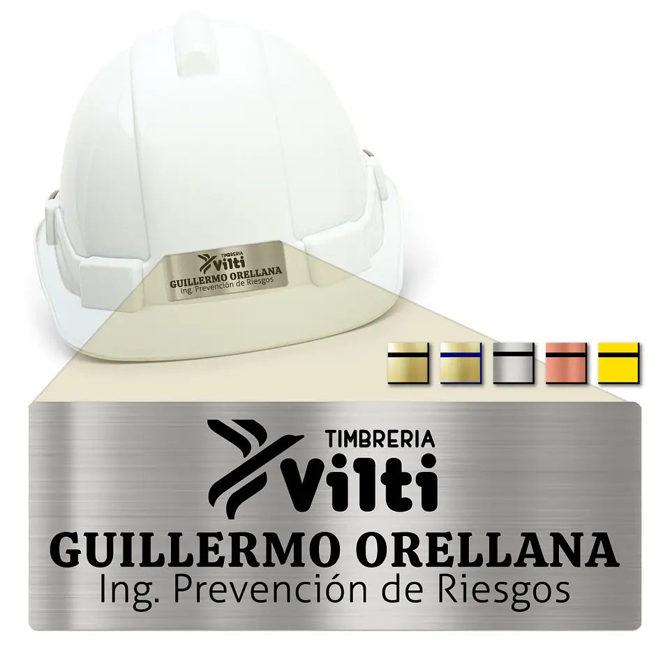 Placa Identificación Casco Full Personalizable Vilti® 4