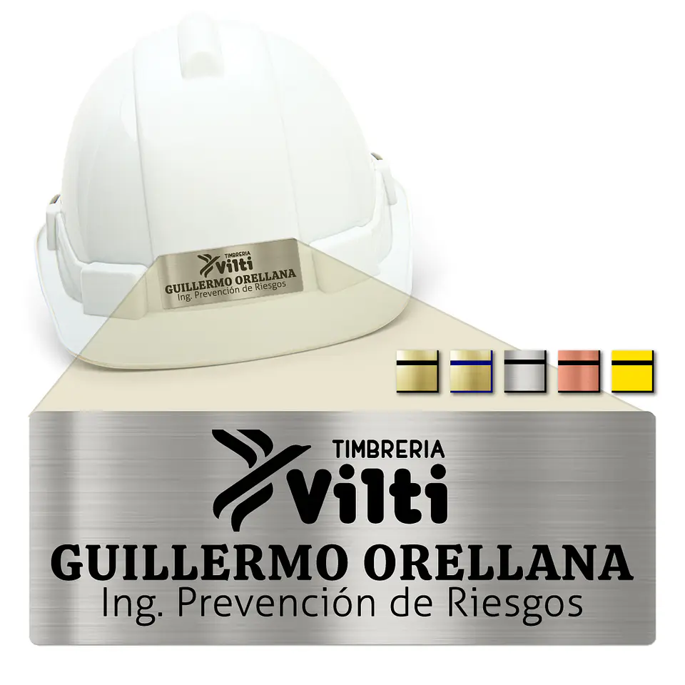 Placa Identificación Casco Full Personalizable Vilti® 10