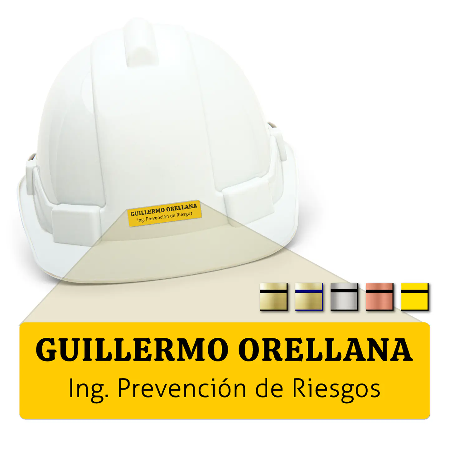 Pack 20 Placa Identificación Casco Simple XS, 6x2cm Vilti® 8