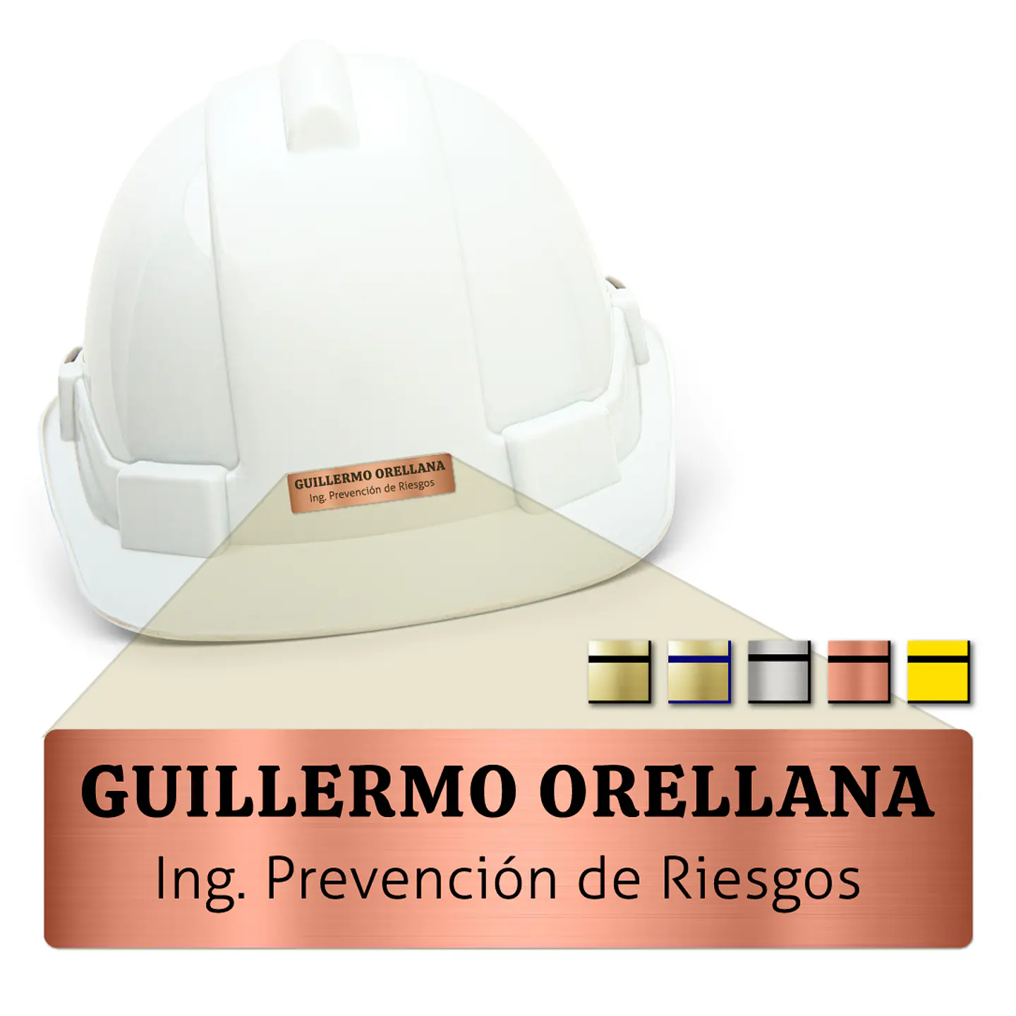 Pack 20 Placa Identificación Casco Simple XS, 6x2cm Vilti® 7