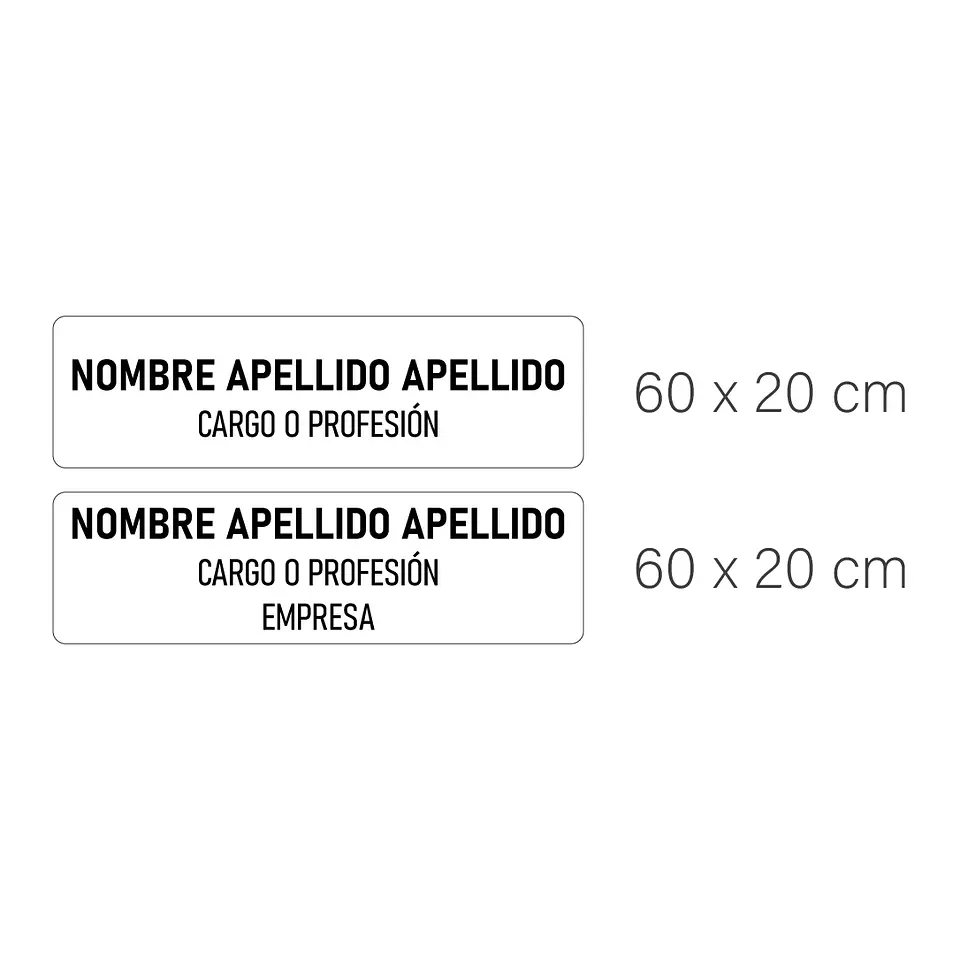 Pack 50 Placa Identificación Casco Simple XS, 6x2cm Vilti® 3