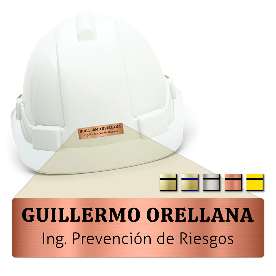 Pack 50 Placa Identificación Casco Simple XS, 6x2cm Vilti® 7