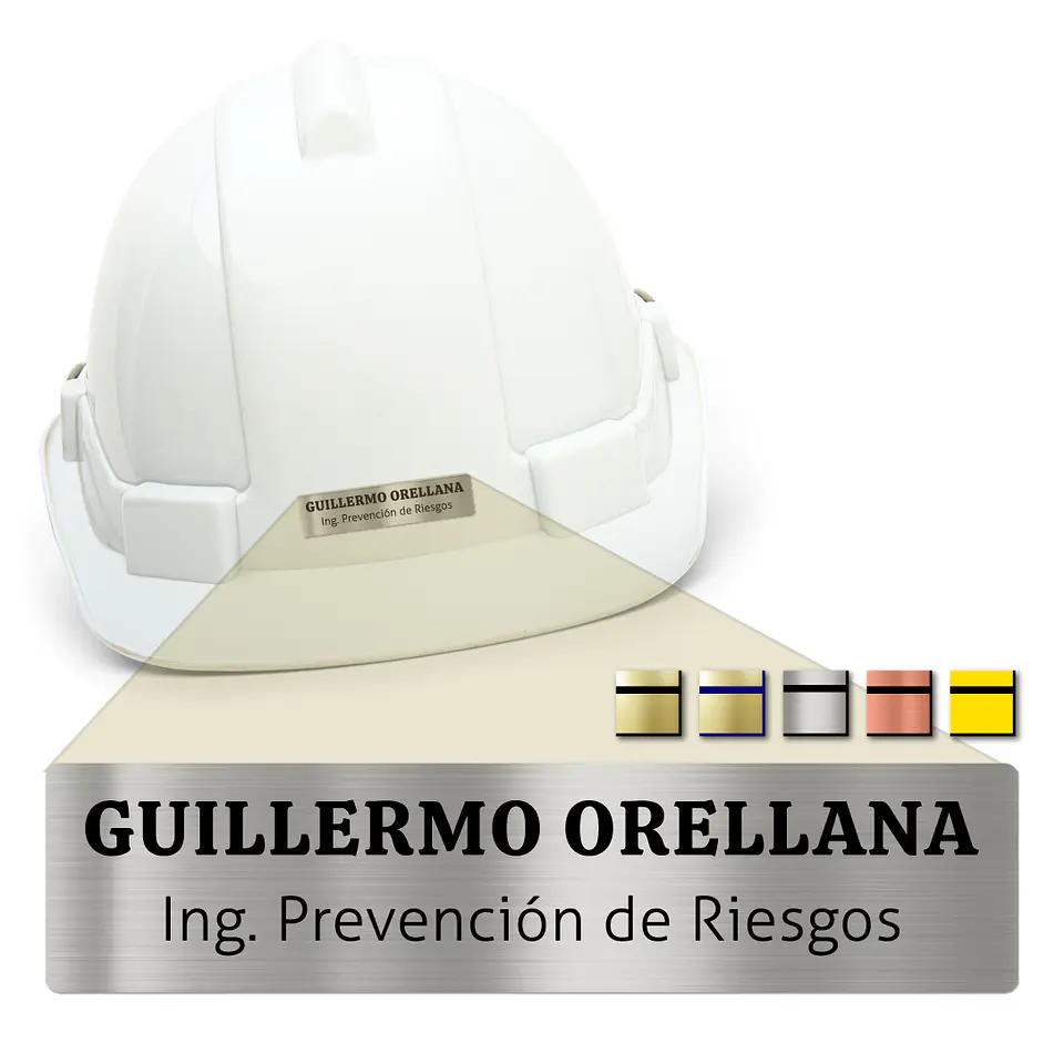 Pack 50 Placa Identificación Casco Simple XS, 6x2cm Vilti® 6