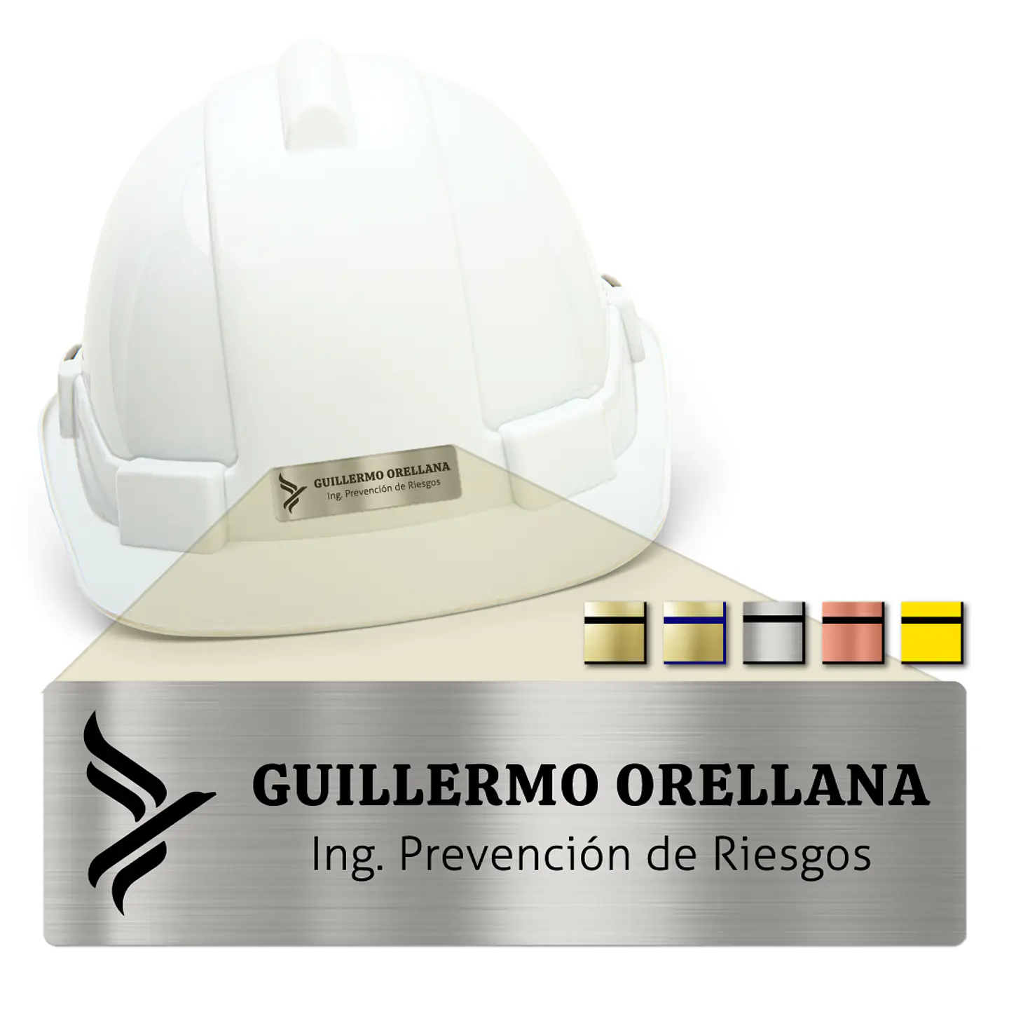 Pack 20 Placa Identificación Casco Plus S, 7x2,5cm, Vilti® 5