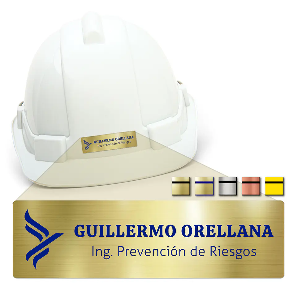 Pack 20 Placa Identificación Casco Plus S, 7x2,5cm, Vilti® 7
