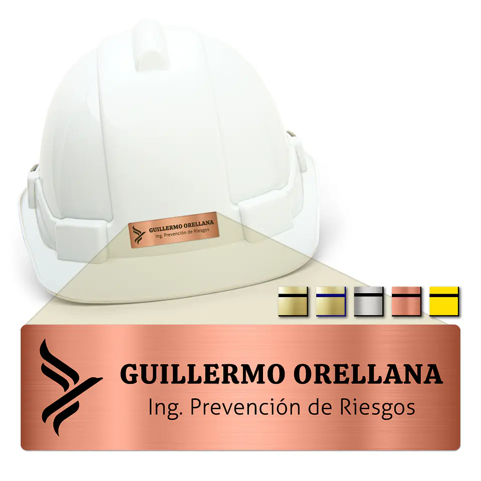 Pack 20 Placa Identificación Casco Plus S, 7x2,5cm, Vilti® 6