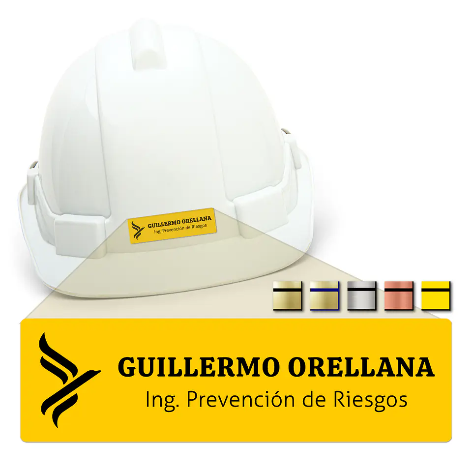Pack 50 Placa Identificación Casco Plus S, 7x2,5cm, Vilti® 8