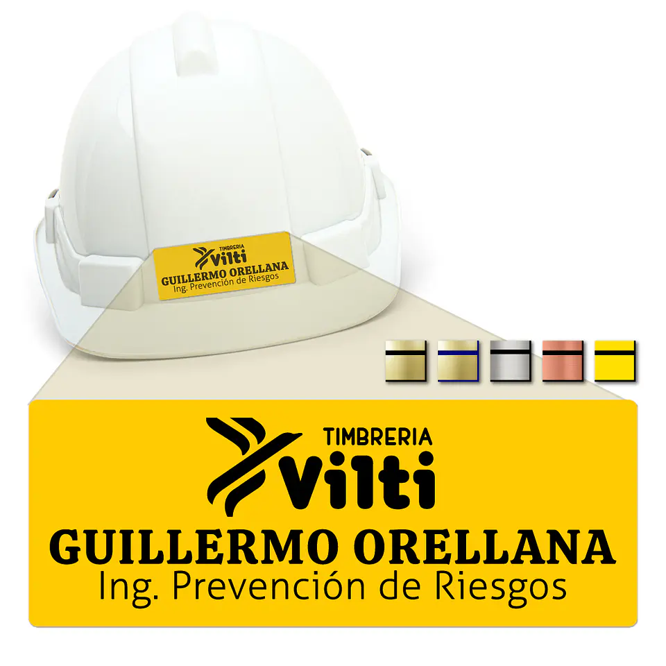 Pack 5 Placa Identificación Casco Full Personalizable Vilti® 12