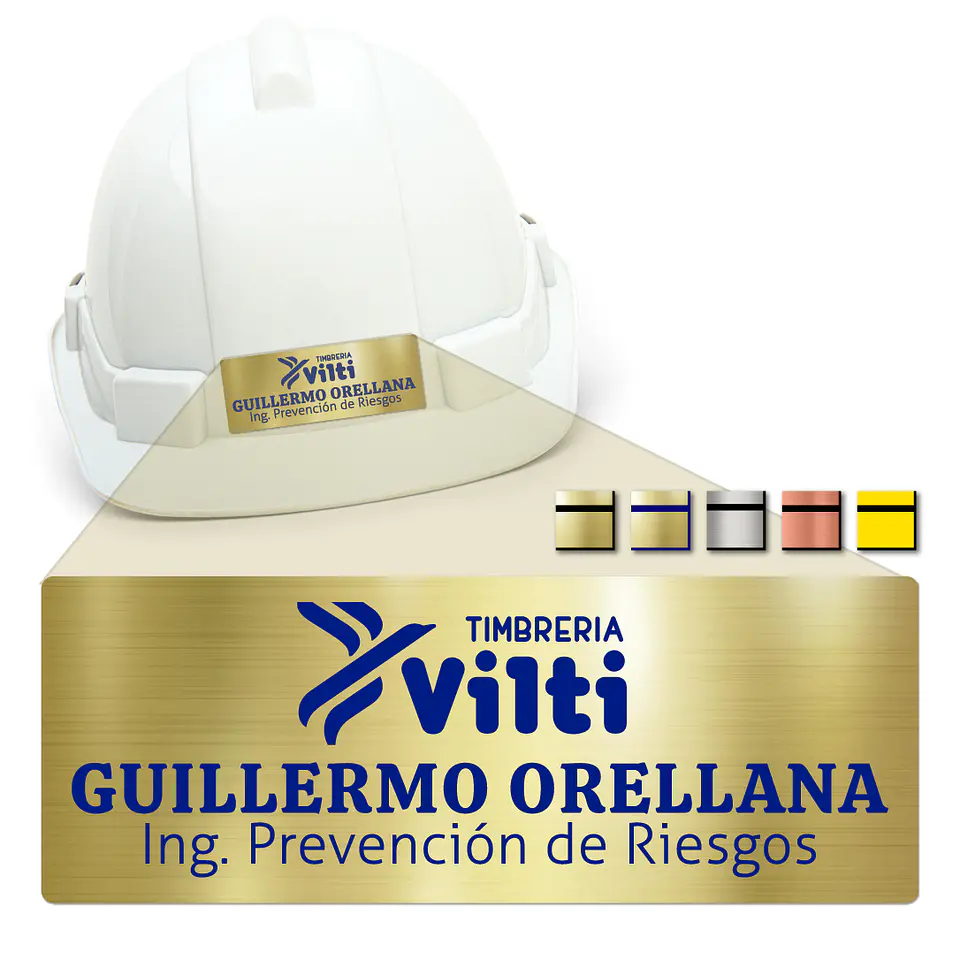 Pack 5 Placa Identificación Casco Full Personalizable Vilti® 9